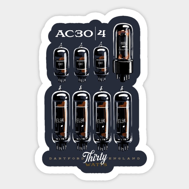 Vox AC 30 tube schematic Sticker by SerifsWhiskey